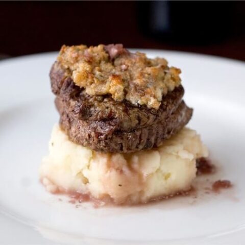 Blue Cheese Crusted Filet Mignon with Port Wine Sauce