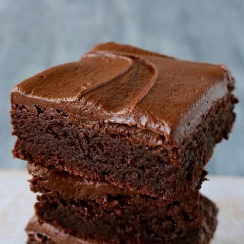 square frosted brownies