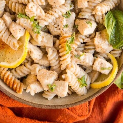 GLUTEN FREE DAIRY FREE CREAMY CHICKEN PASTA