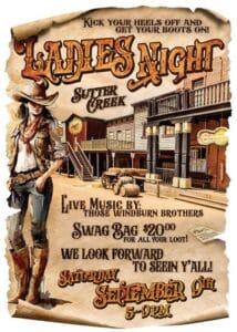 Ladies Night Poster, western themed