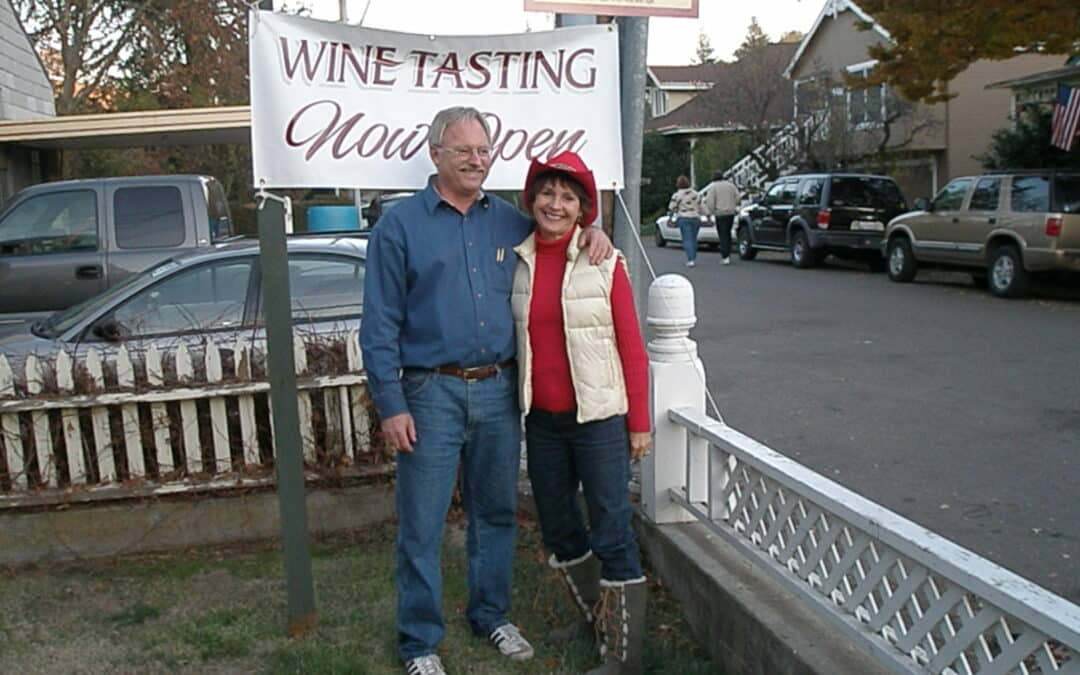 Scott and Jana in front of first tasting room