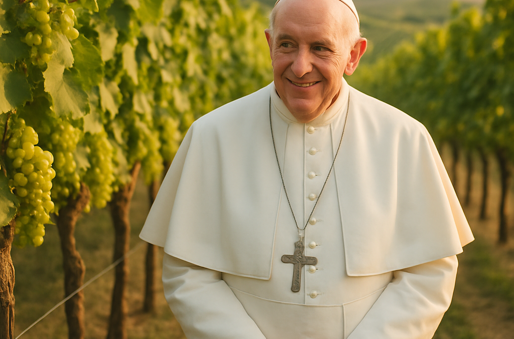 Pope in vineyards