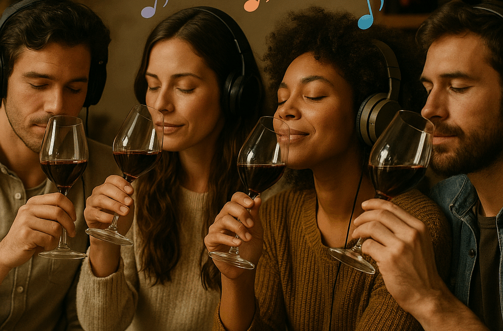 tasting wine with music