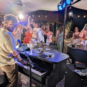 Group dancing to piano music