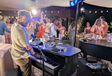 Group dancing to piano music