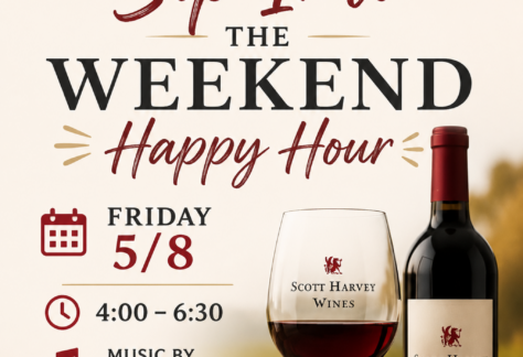 Flyer about Happy Hour this coming Friday
