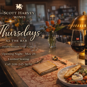 Flyer advertising a monthly dinner at the bar