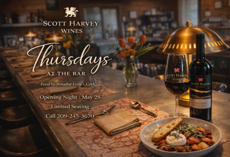 Flyer advertising a monthly dinner at the bar